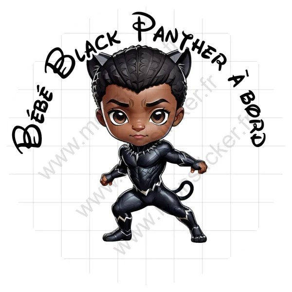 Autocollant Bébé à bord, Black Panther