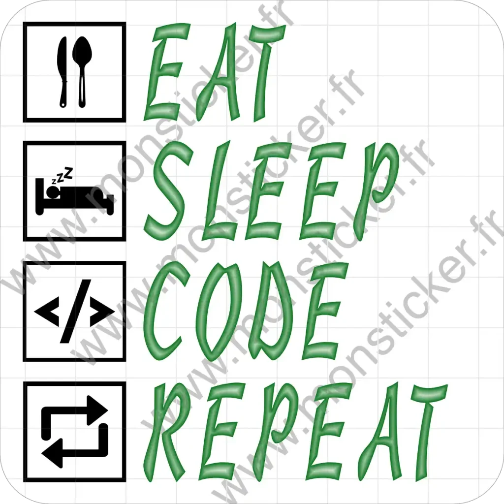 Eat sleep code repeat – www.monsticker.fr