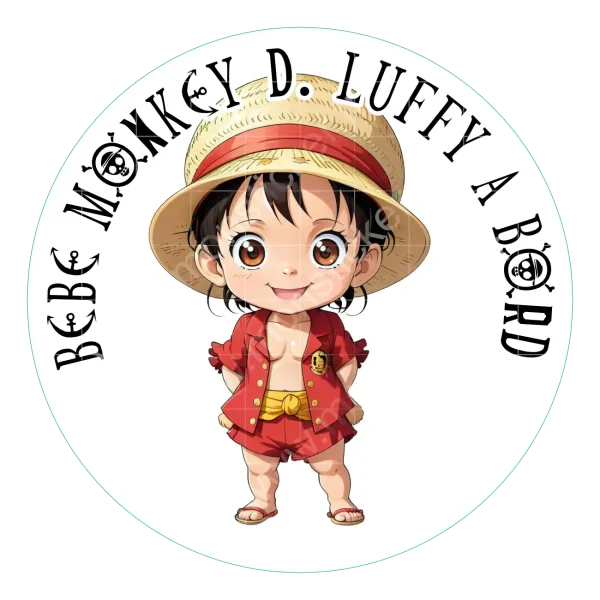Autocollant Bébé à bord, Luffy – Image 2
