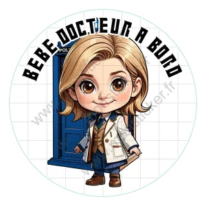 Autocollant Bébé à bord, 13eme Docteur