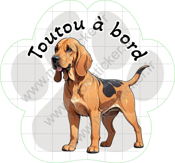 Autocollant Animaux à bord, bloodhound